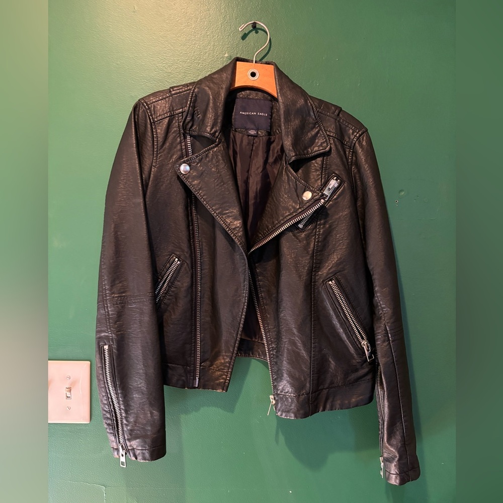 American Eagle Vegan Leather Moto Jacket
